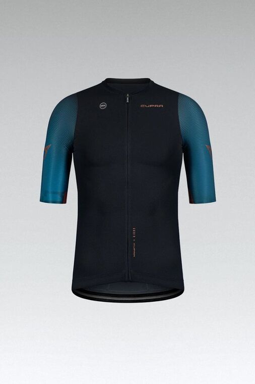 Cyklistický dres CUPRA, unisex, černá/benzínová modrá