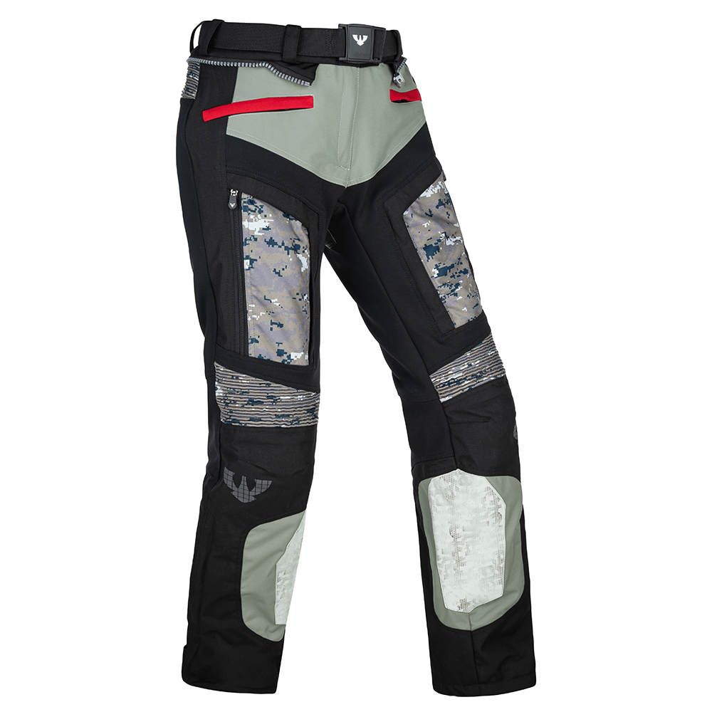 Kalhoty PSí MADERA dámské šedá/černá/červená