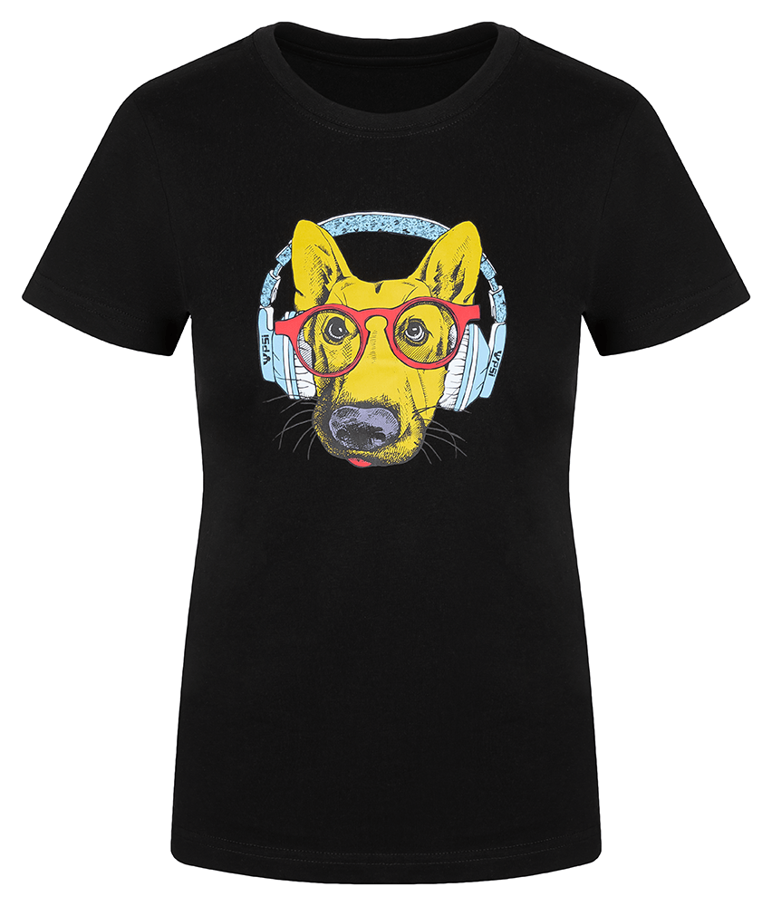 Tričko PSí DOG dámské černá/červená/žlutá