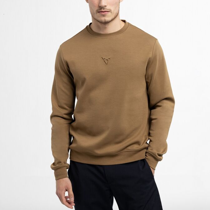 MIKINA CUPRA CREWNECK Herren, TABÁKOVÁ HNĚDÁ
