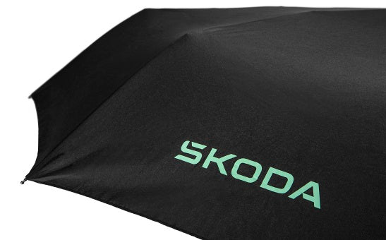 Černý skládací deštník Škoda