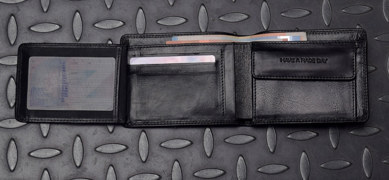 Kožená peněženka 4SR MONEY MAKER černá-červená