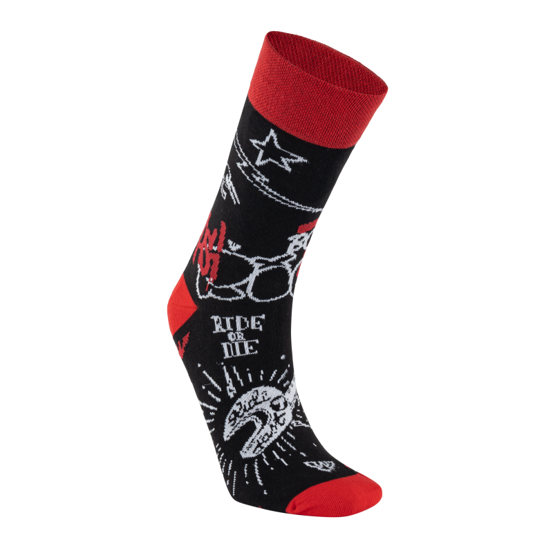 Ponožky PSí ART unisex černá/bílá/červená