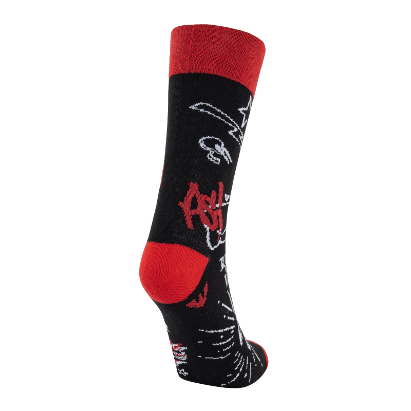 Ponožky PSí ART unisex černá/bílá/červená