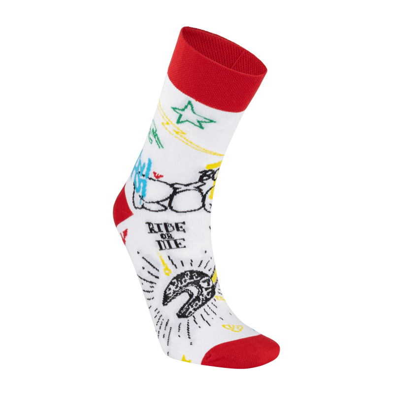 Ponožky PSí ART unisex bílá/červená/žlutá/zelená/modrá
