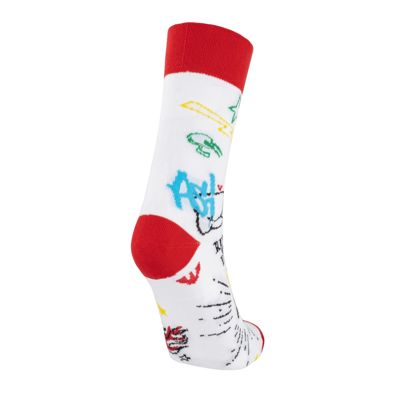 Ponožky PSí ART unisex bílá/červená/žlutá/zelená/modrá