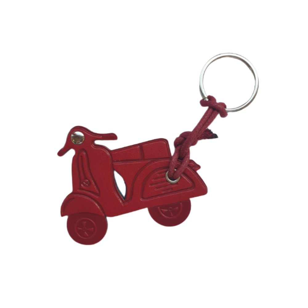Klíčenka Vespa červená kožená