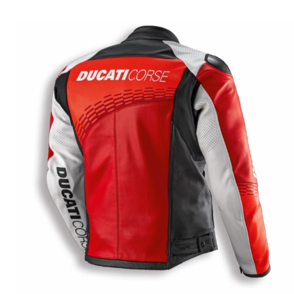 Kožená bunda Ducati Corse C7 pánská červeno-bílo-černá
