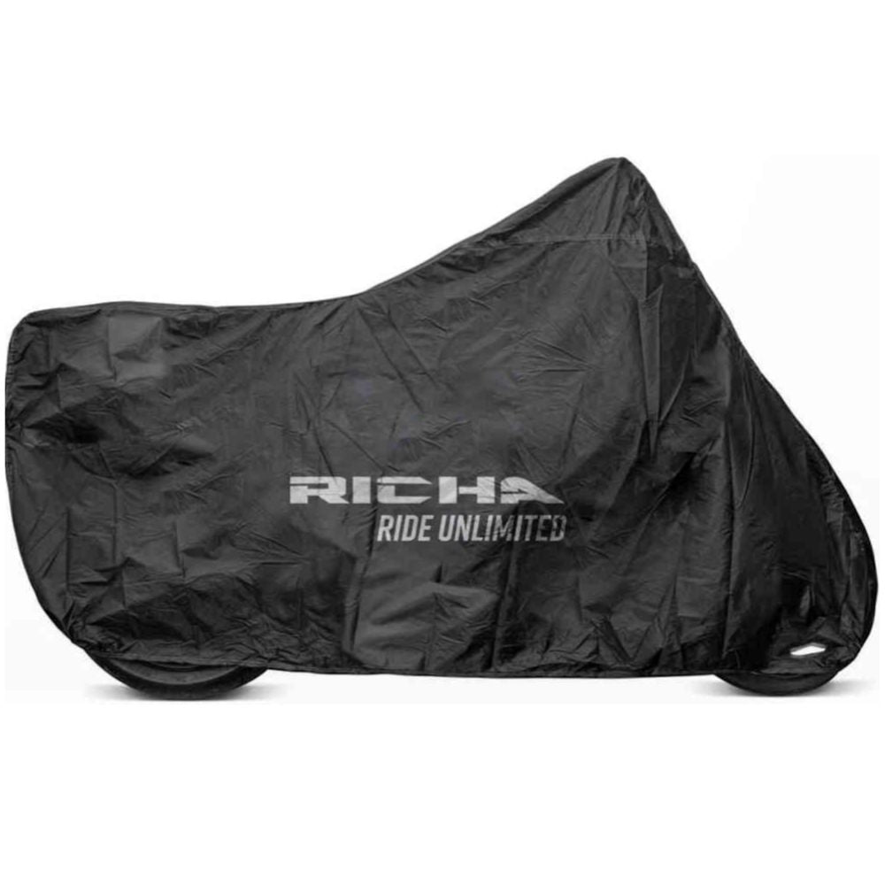 Plachta na motorku RICHA černo/stříbrná