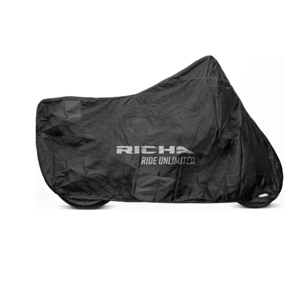 Plachta na motorku RICHA černo/stříbrná