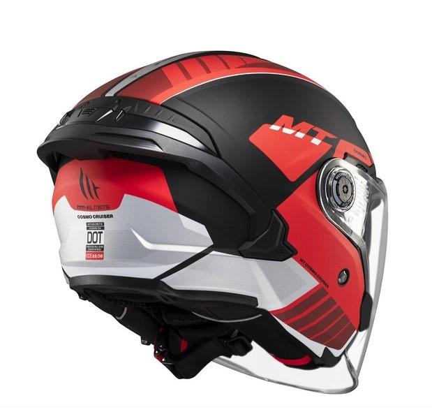 Přilba MT COSMO SV CRUISER B5 červeno-černo-stříbrná matná