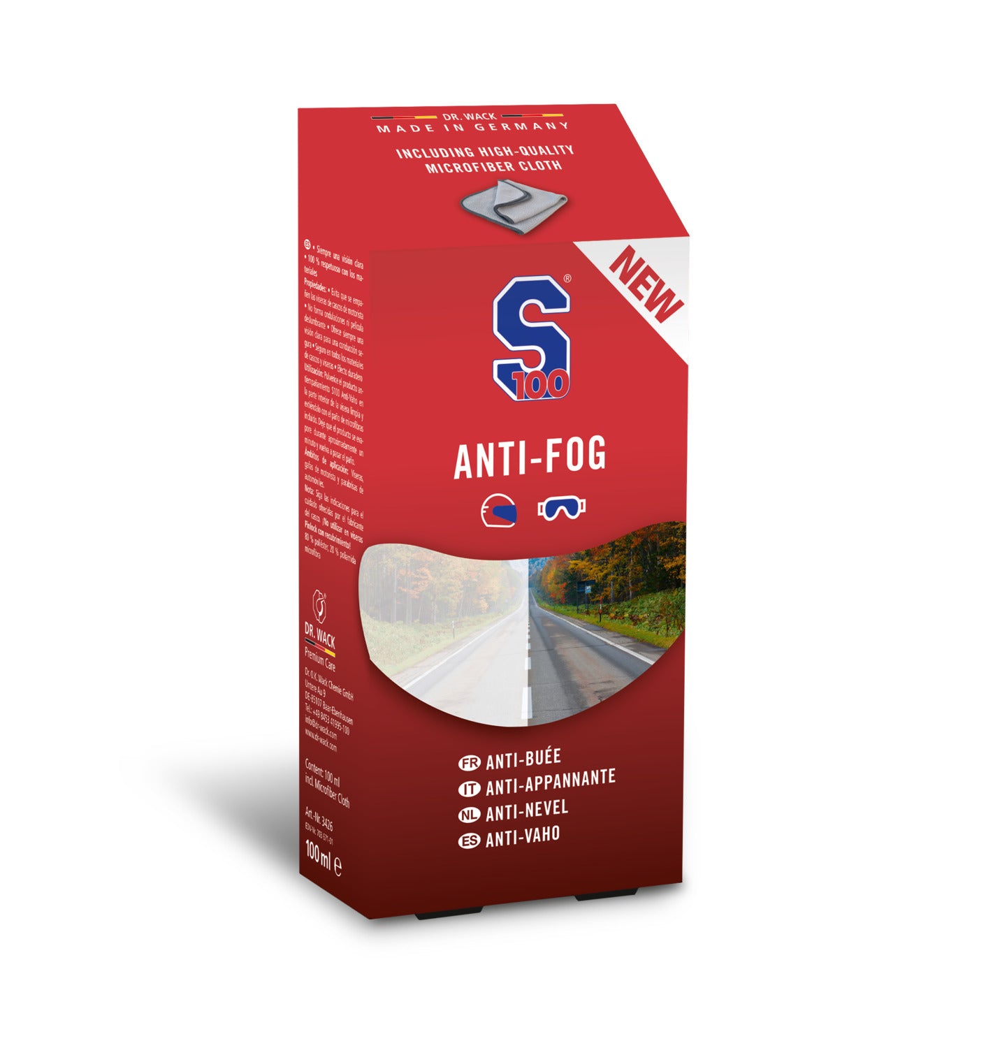 Sprej proti mlžení Dr.Wack S100 Anti-fog 100 ml + utěrka z mikrovlákna